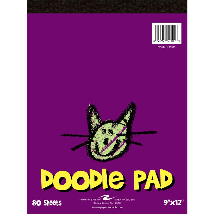 Roaring Spring Kids Doodle Pad, 9 x 12 Inch, 80 Sheets
