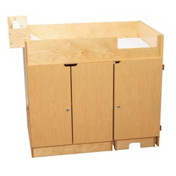 Childcraft Changing Table with Steps on Right, Wooden, 46-3/4 x 27-1/8 x 41 Inches 1464150