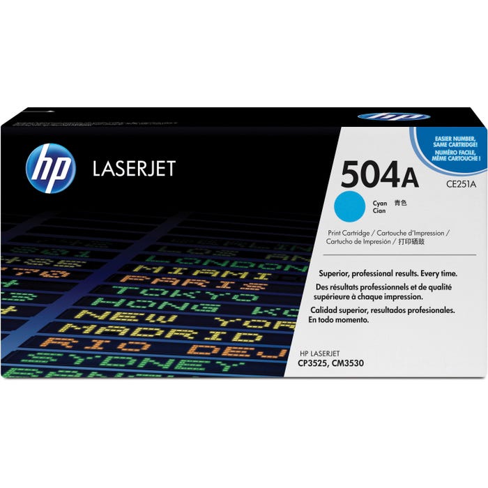 HP 504A Ink Cartridge, CE251A, Cyan