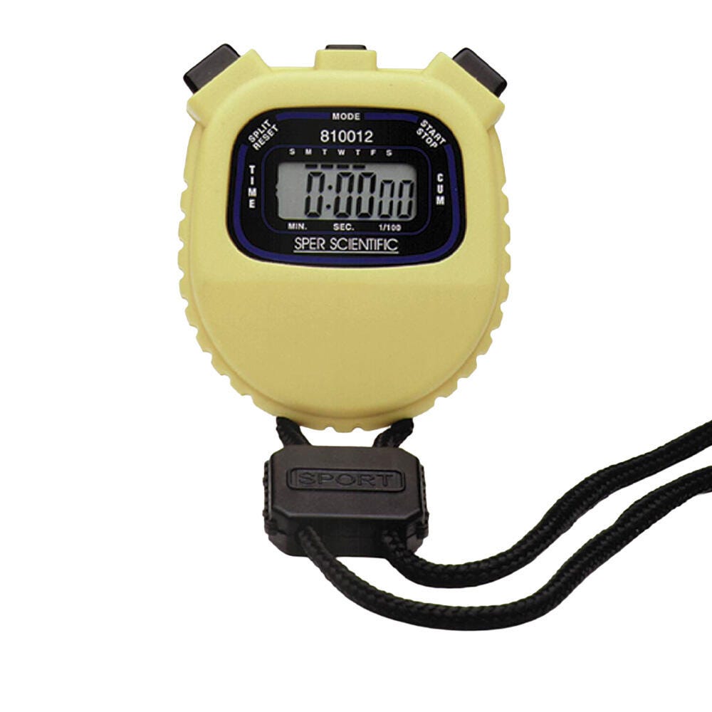 Image for Sper Scientific Ltd Water Resistant Student Stopwatch, 24 Hour, 1/100th seconds - 30 minutes from School Specialty