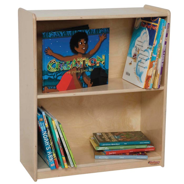 Wood Designs Bookcase, Birch Veneer Plywood, 2 Shelves, 24 x 11 x 28 Inches