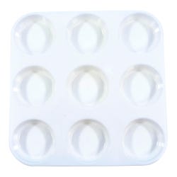 School Smart Large 9 Well Plastic Tray, 7-1/2 x 10-3/4 x 1-3/4 Inches, Set of 6, Item Number 2092452