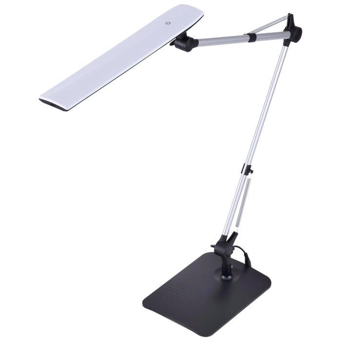 Bostitch Double Swing Arm LED Desk Lamp, 20 Inches, Black/Silver