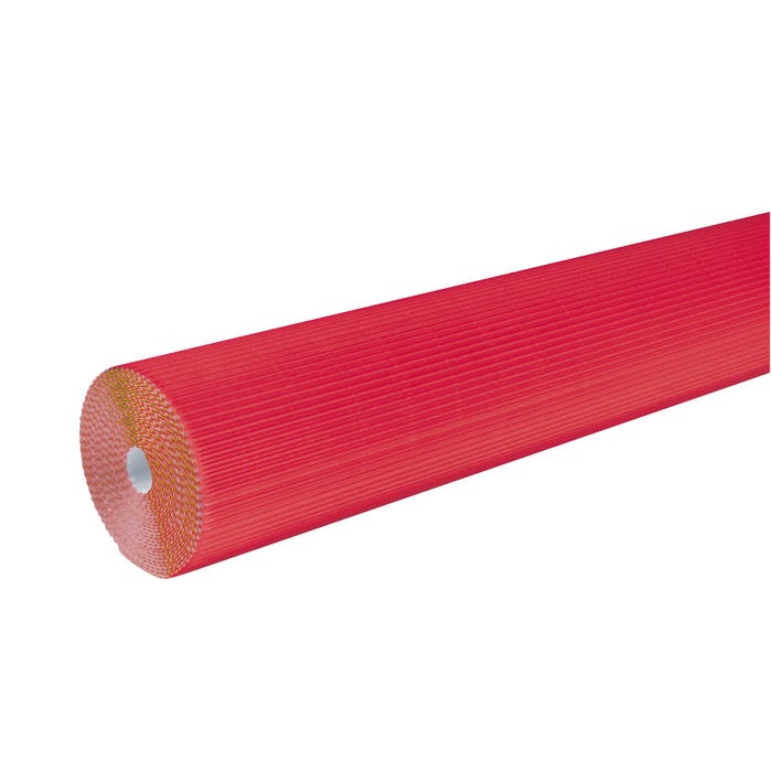 Corobuff Solid Color Corrugated Paper Roll, 48 Inches x 25 Feet, Flame Red