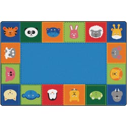 Carpets for Kids KIDSoft Feet Baby Animals Border Rug, 8 x 12 Feet, Rectangle, Multicolored, Item Number 2102571