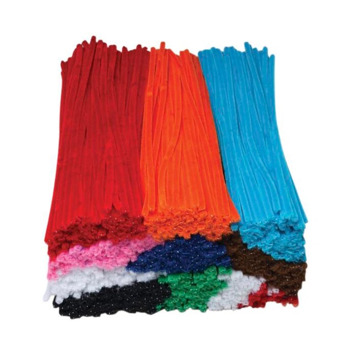 Creativity Street Jumbo Chenille Stems Classroom Pack, 1/4 x 12 Inches, Various Color, Pack of 1000