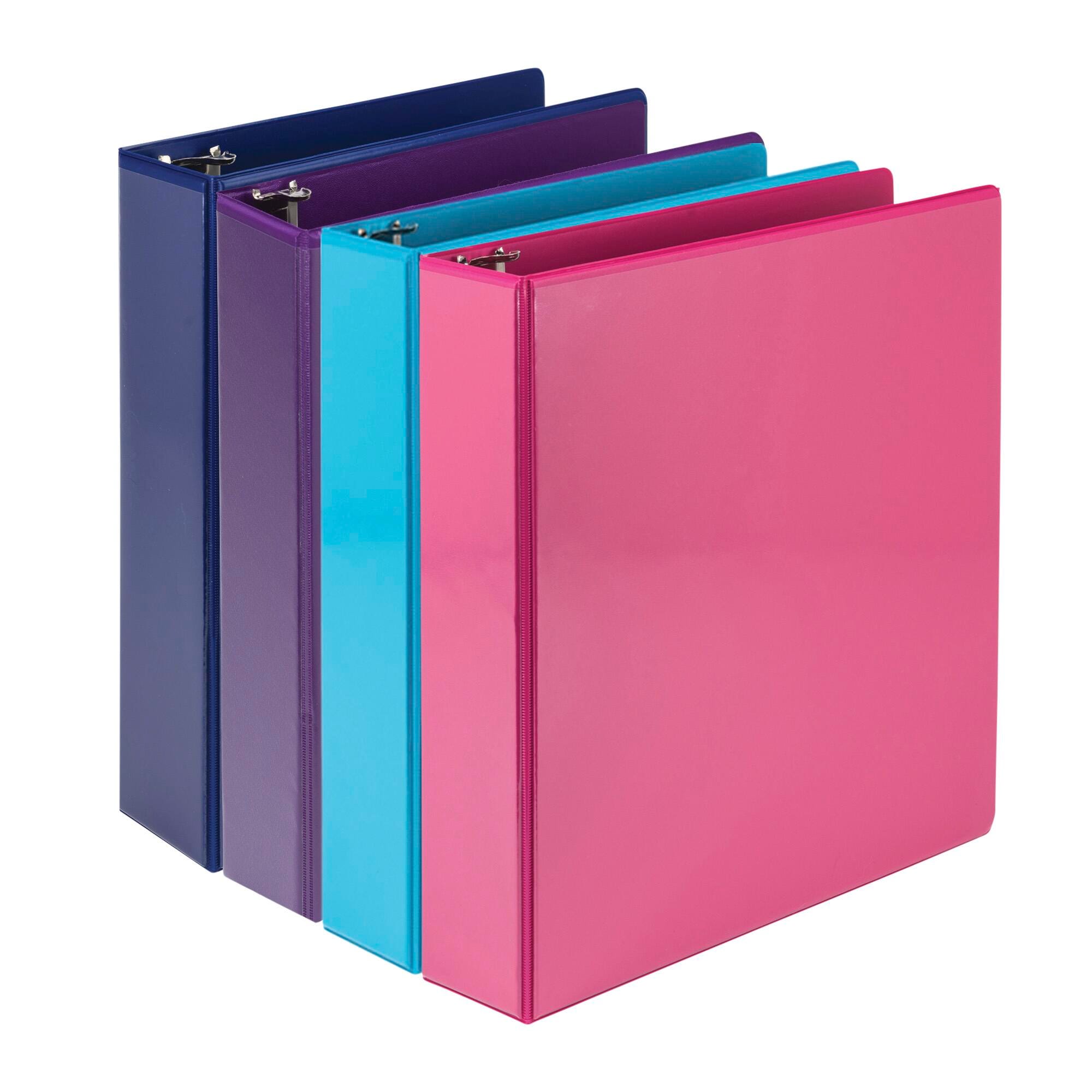 Samsill Durable View Binder, D-Ring, 2 Inch, Fashion Colors, Pack of 4 2130293