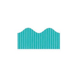 Bordette Scalloped Decorative Border Roll, 2-1/4 Inch x 50 Feet, Azure Blue 006078