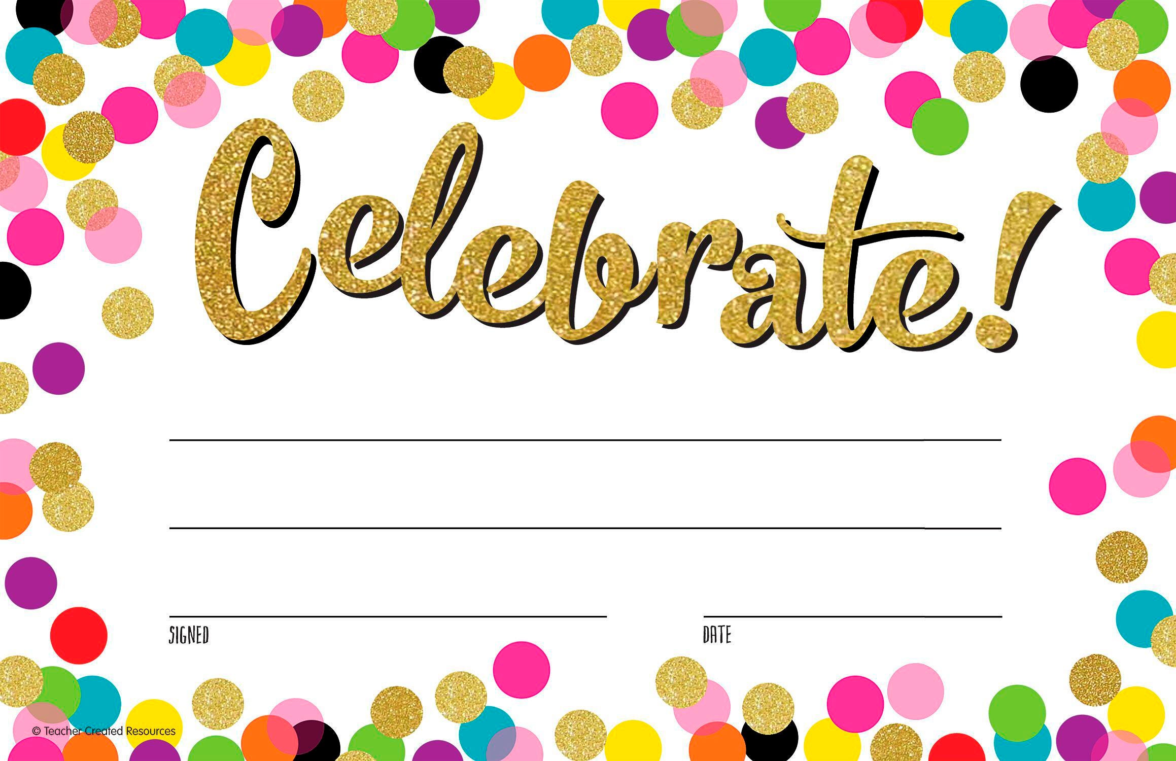 Teacher Created Resource Celebrate Confetti Awards 2090526