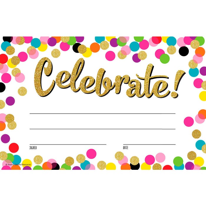 Teacher Created Resource Celebrate Confetti Awards