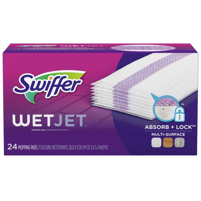 Swiffer WetJet Mopping Pad Refill, 10 Inch, Pack of 24