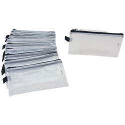 Sax Mesh Tool Case Pouches, 5 x 9 inches, Clear with Black Trim, Pack of 10 2018756