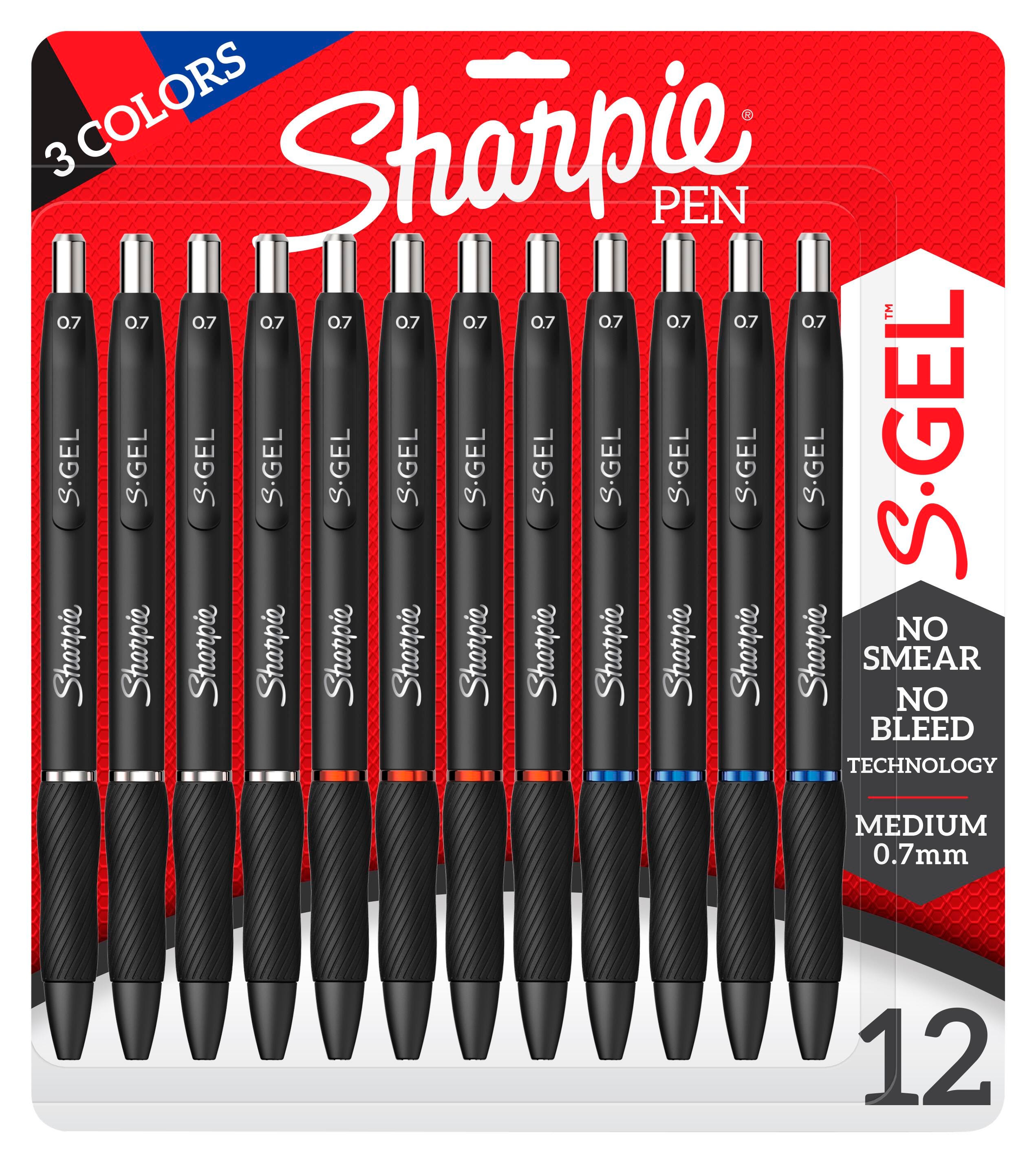 Sharpie S-Gel, Gel Pens, Medium Point 0.7mm, Assorted Colors, Pack 12, Item Number 2102334