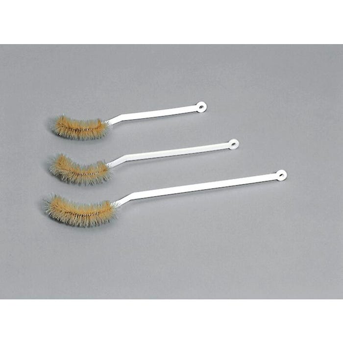 GSC Flask Brush for 1000 ml Flask, 5 L x 1-3/4 W in, 17 L in Plastic Handle, White