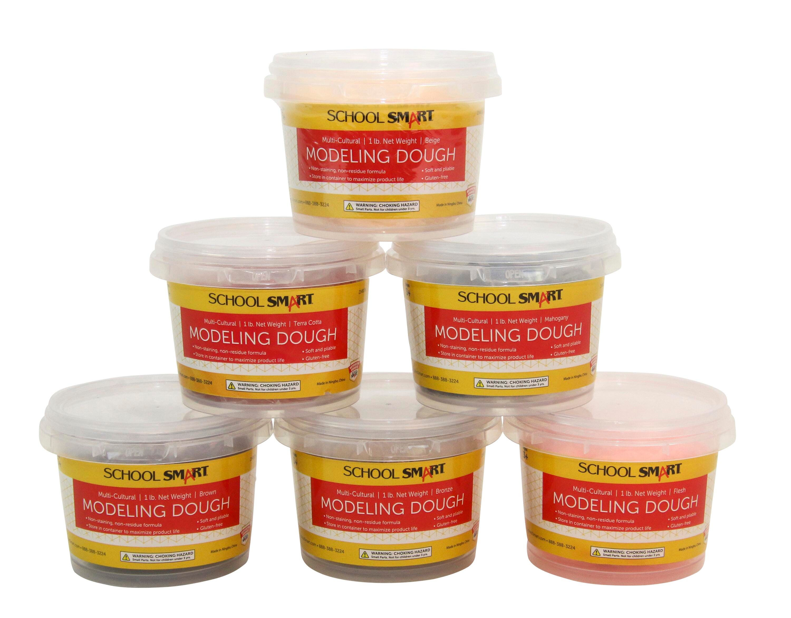 School Smart Gluten-Free Modeling Dough, 1 Pound Tubs, Assorted Multicultural Colors, Set of 6 2148176