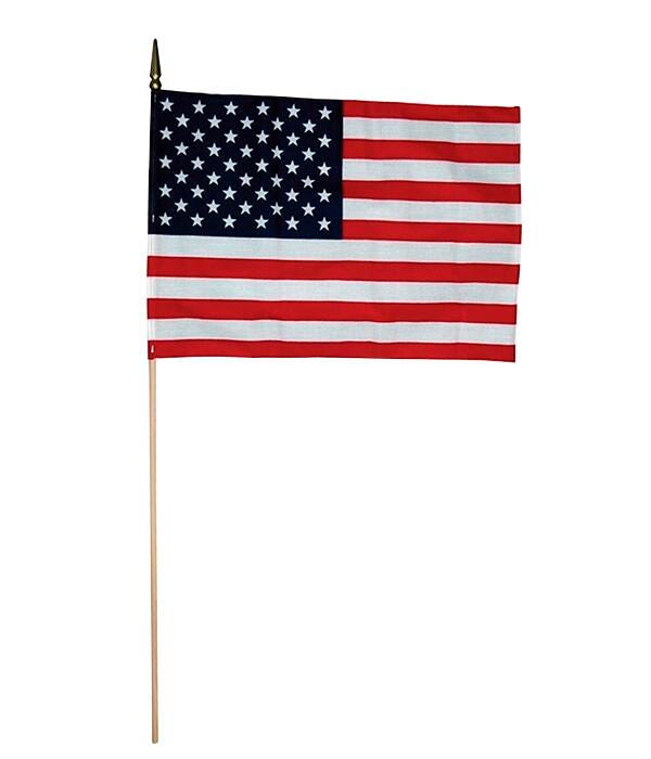 Image for Annin Traditional United States Hand Held Flags with Gold Spear Tips, 12 x 18 Inches, Pack of 12 from School Specialty