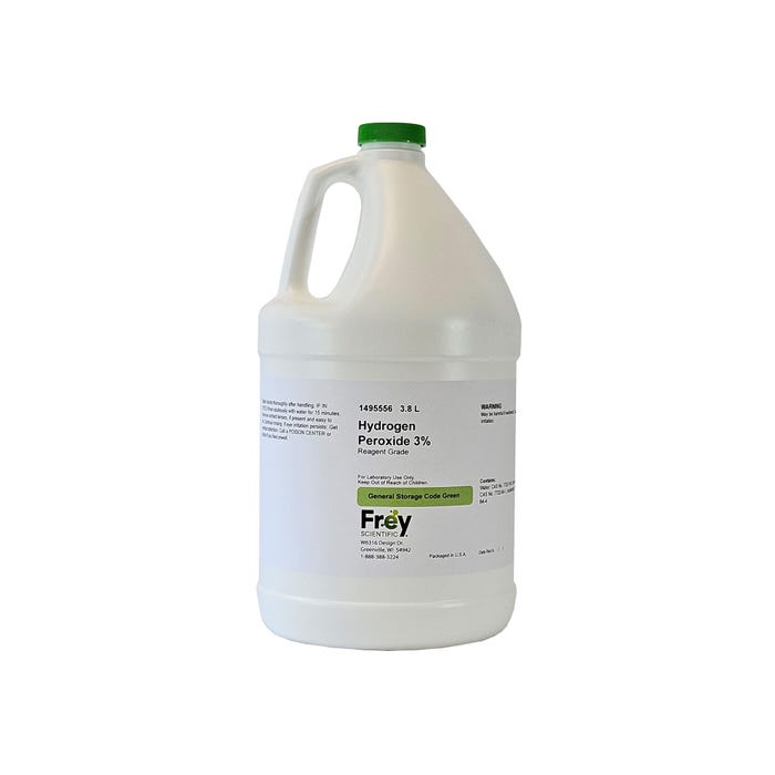 Frey Scientific Hydrogen Peroxide, 3%, Reagent Grade, 3.8 Liter