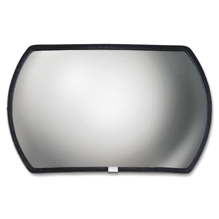 See-All Rounded Rectangular Convex Mirror with Adjustable Mounting Brackets, 12 in H X 18 in W, Glass
