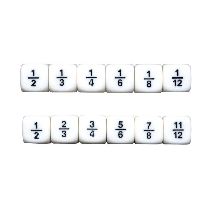 Achieve It! Fraction Dice, White, Set of 4