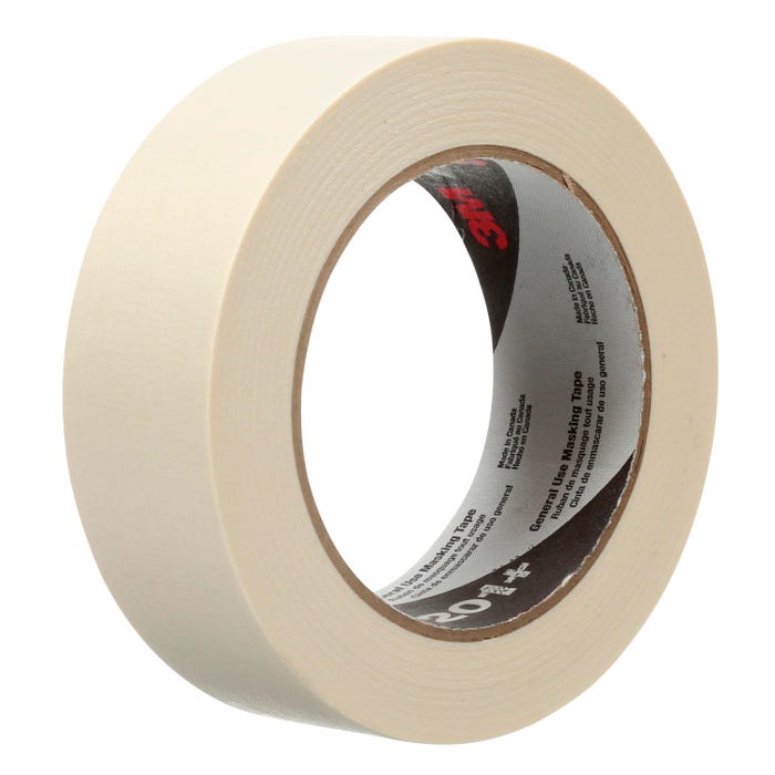 3M 201+ General Use Masking Tape, 1.5 Inches x 60 Yards, Tan