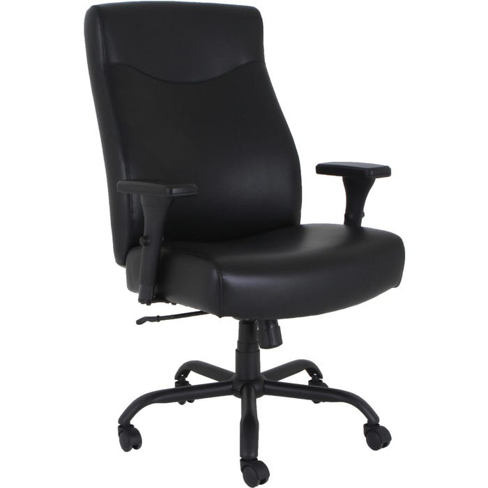 Lorell Big and Tall Executive High-Back Leather Chair, Black