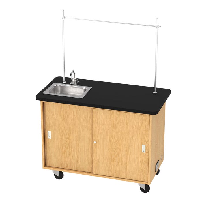 Diversified Woodcrafts Mobile Science Lab Table, 48 x 24 x 36 Inches, Oak