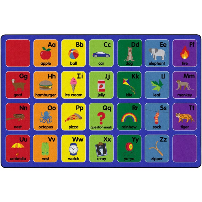 Childcraft Alphabet Pictures Carpet for Classrooms, Rectangle