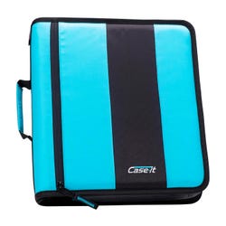 Case-it The Classic Zipper Binder, 2 Inch O-Rings, Teal