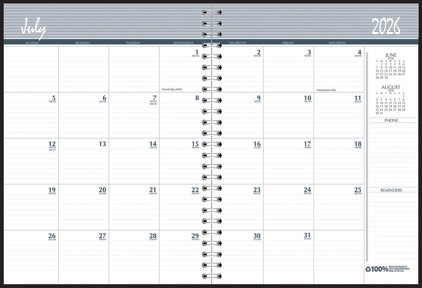 Image for House of Doolittle Recycled Monthly Academic Planner, 2 Years, July 2026 to June 2027, 8-1/2 x 11 Inches from School Specialty