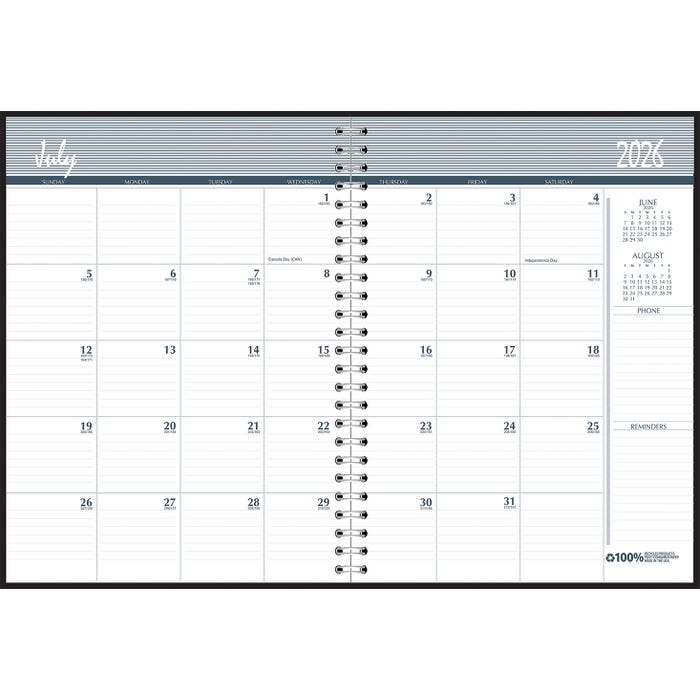 House of Doolittle Recycled Monthly Academic Planner, 2 Years, July 2026 to June 2027, 8-1/2 x 11 Inches