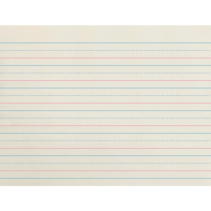 School Smart Red & Blue Newsprint Paper, 3/4 Inch Ruled, 11 x 8-1/2 Inches, 500 Sheets