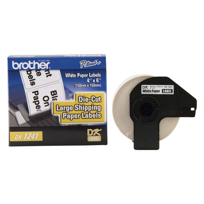 Brother DK-1241 Large Shipping Labels, 4 x 6 Inches, Roll of 200