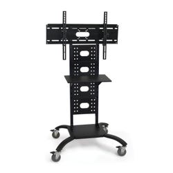 Image for Wilson Luxor Flat Panel TV Stand, 31 in W X 28 in D X 51 in H, Steel Frame, Black, Powder Coated, 4 Wheel from School Specialty