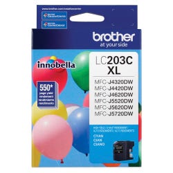 Brother LC203C Ink Cartridge, 550 Page Yield, Cyan