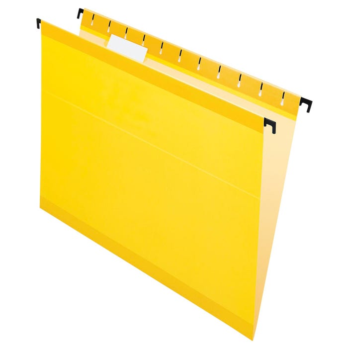 Pendaflex SureHook Hanging File Folder, Letter Size, 1/5 Cut Tabs, Yellow, Pack of 20