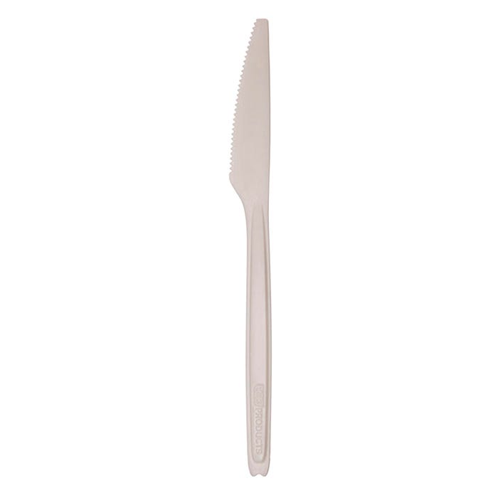 Eco-Products Dispensable Plastic Knives, Compostable, White, Pack of 960