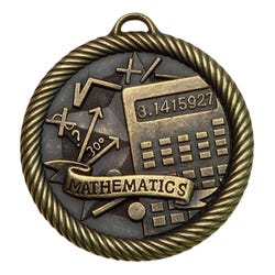 PDU CAT Multi-Level Dovetail/Mathematics Value Medal, 2 Inches, Solid Die Cast, Gold