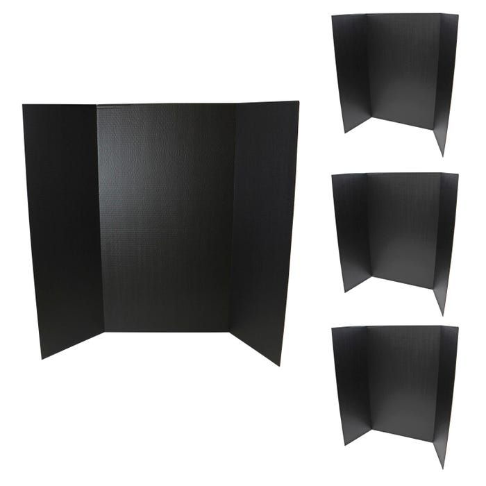 Flipside Corrugated Project Boards, 36 x 48 Inches, Black, Pack of 4