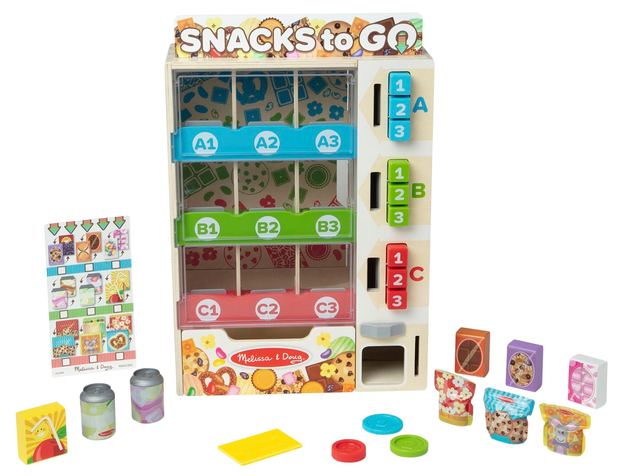 Melissa & Doug Wooden Vending Machine Play Set, 19 Pieces 2151127