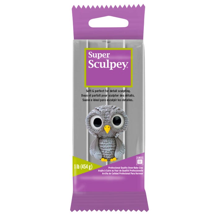 Sculpey Super Sculpey Clay, Gray, 1 Pound