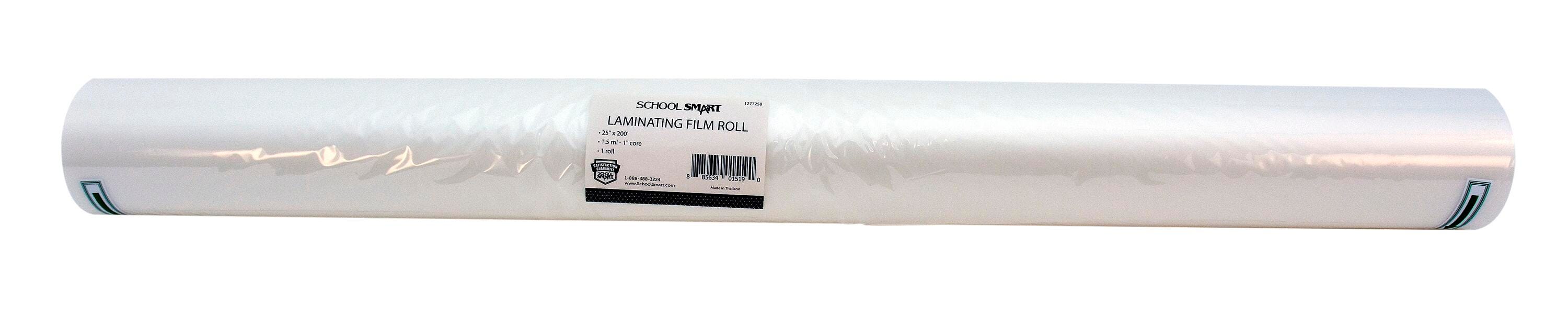 School Smart Laminating Film Roll, 25 Inches x 200 Feet, 1.5 mil Thick, High Gloss 1277258