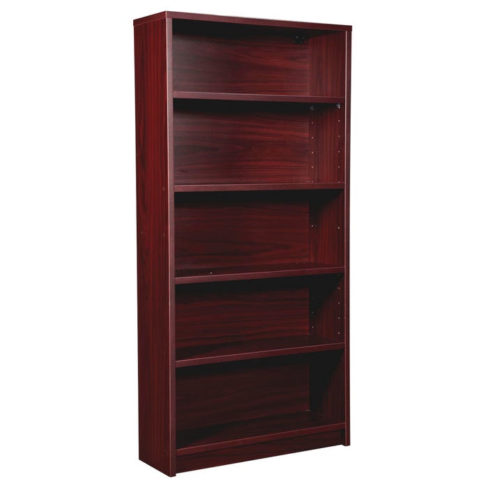 Lorell Prominence Laminate Bookcase, 6 Shelves, 34 x 12 x 69 Inches, Mahogany