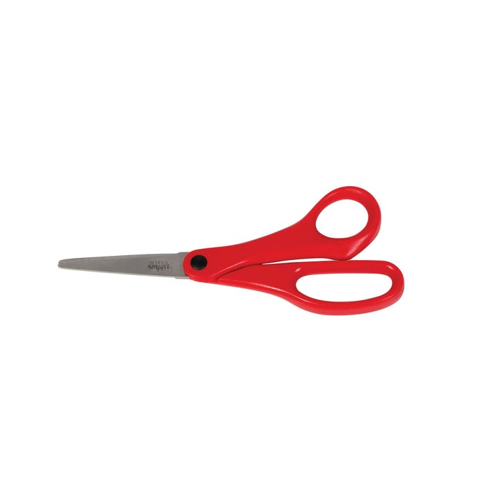 School Smart Lightweight Straight Handle Scissors, 7 Inches, Red
