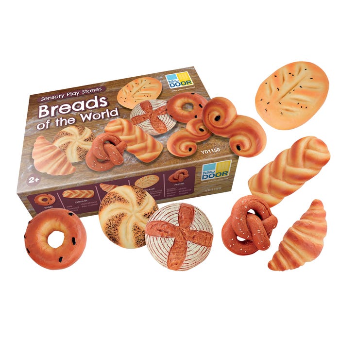 Yellow Door Sensory Play Stones, Breads of the World, Set of 8
