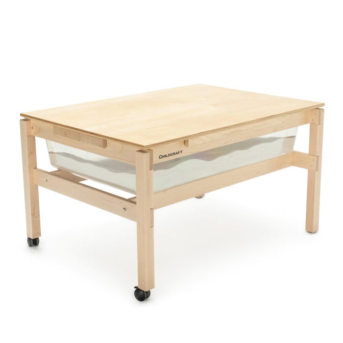 Childcraft Sand and Water Table with Cover, Clear Tub, 42-3/8 x 30-1/8 x 23-5/8 Inches