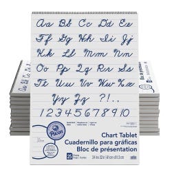 Pacon Spiralbound Chart Tablet, 24 x 32 Inches, 1 Inch Ruled, 25 Sheets, Pack of 12