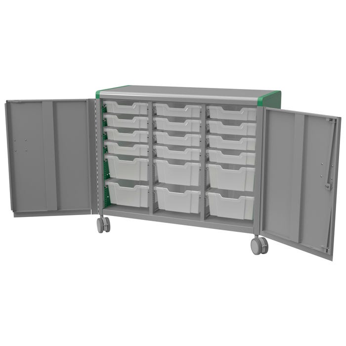 Classroom Select Geode Medium Cabinet, Triple Wide, 18 Tote Trays