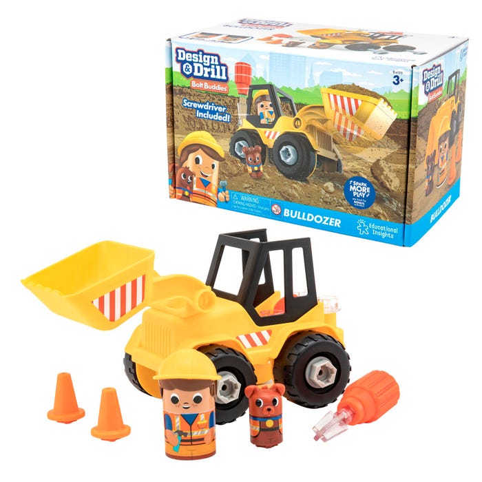 Educational Insights Design and Drill Bolt Buddies Bulldozer