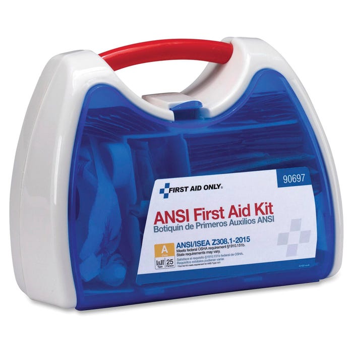 First Aid Only Small First Aid Kit , Ready Carry Kit, White/Blue
