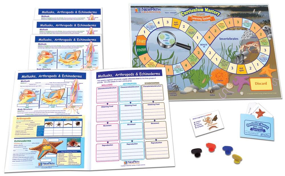 NewPath Learning Mollusks, Arthropods & Echinoderms Learning Center Game, Grades 6 to 10 1567082